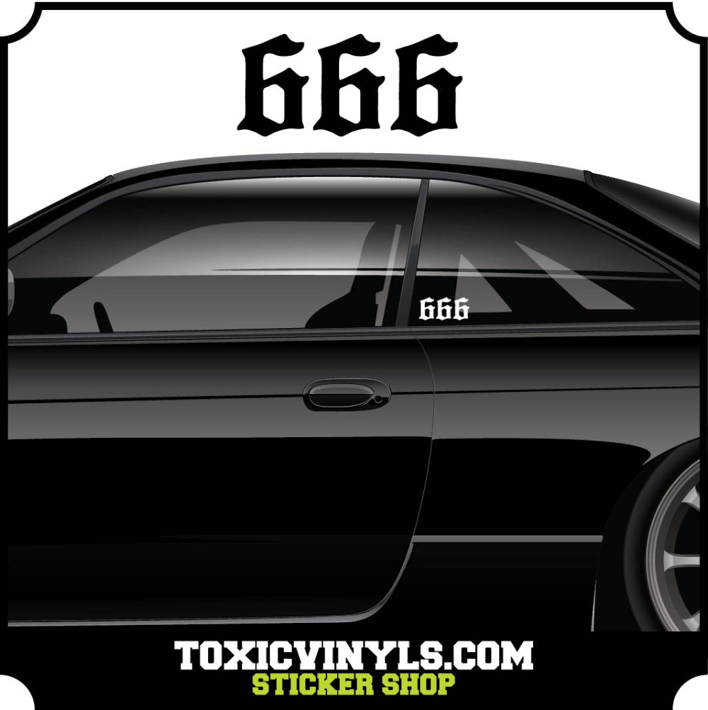 666  car vinyl sticker