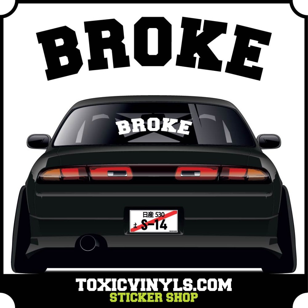 BROKE  large rear window graphic
