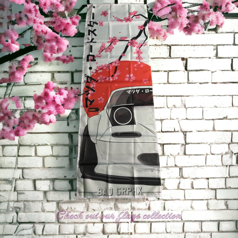 mazda mx5 cherry blossom nobori flag