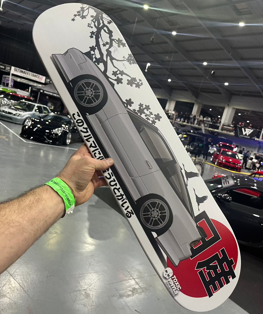 Nissan S13 JDM car skate deck wall art