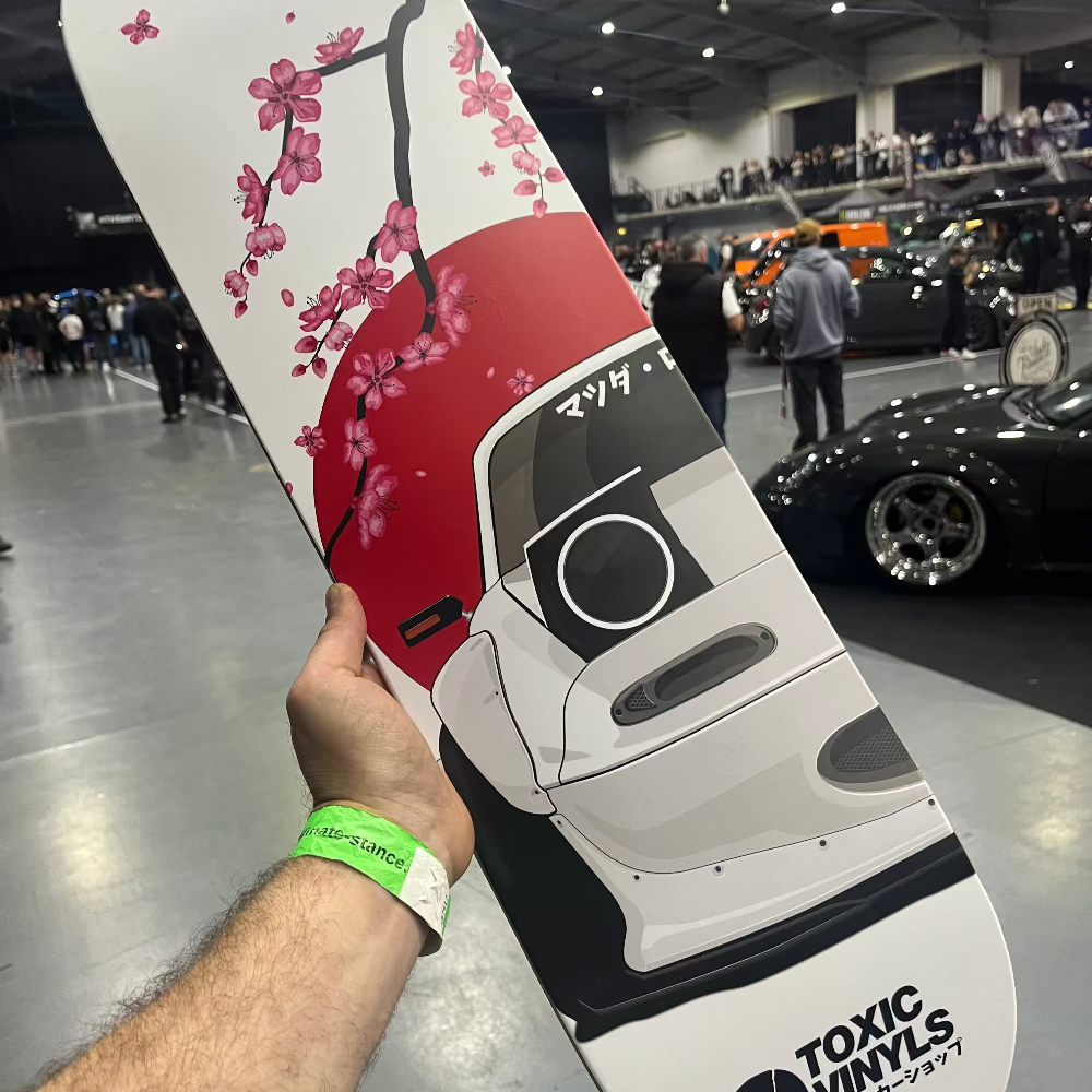 JDM Skate Deck Mazda Mx5 Miata with sakura branch