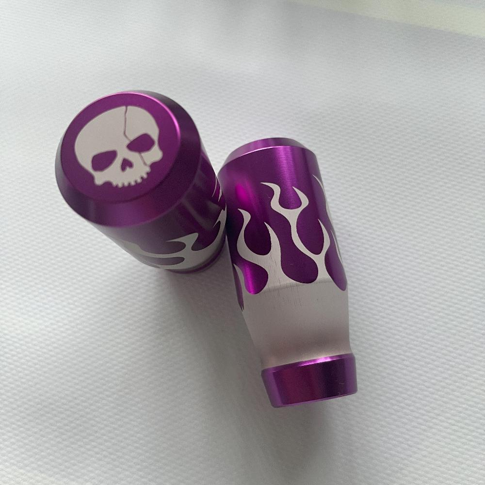 JDM flames engraved small gear knob gear stick purple jdm gear shift