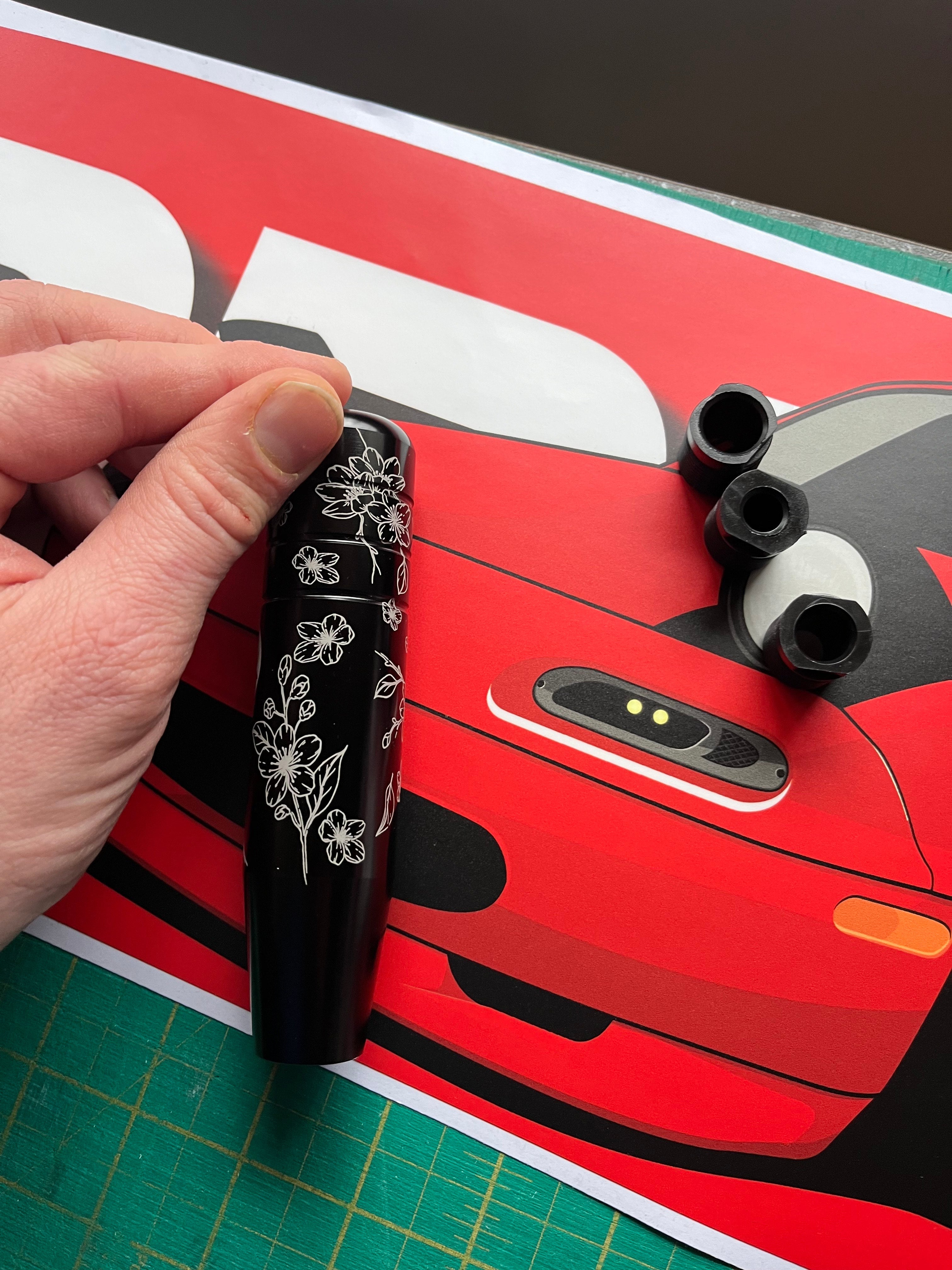 JDM Cherry Blossom Engraved Billet Gear Knob JDM Gear Stick