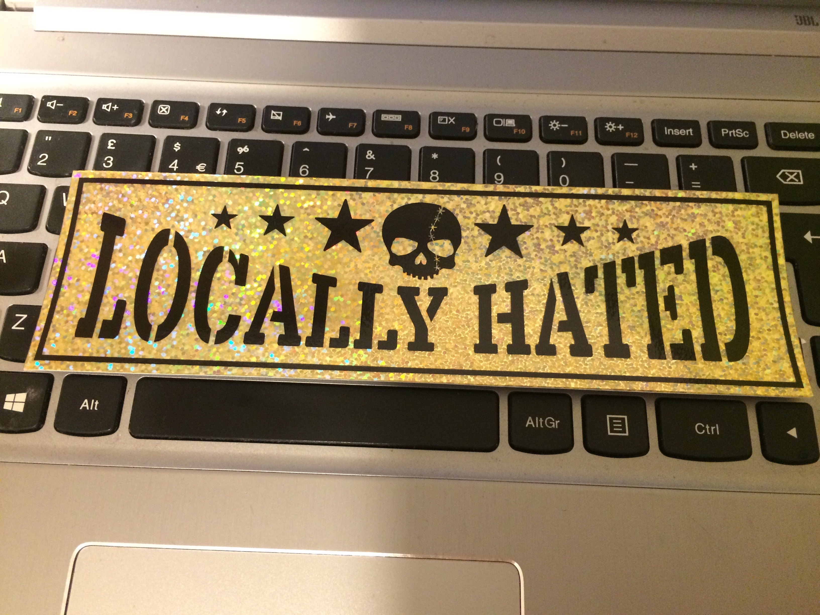 LOCALLY HATED Sparkle Slap Sticker
