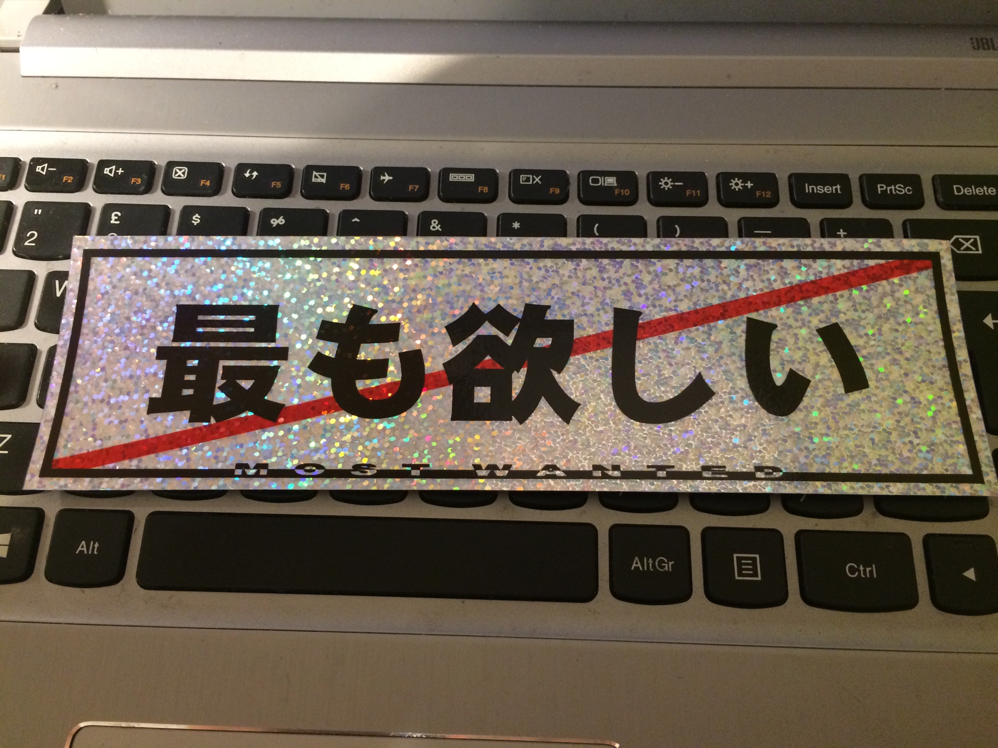 Most Wanted JDM Kanji Sparkle Slap Sticker