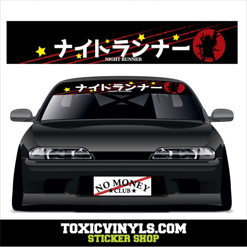 Night Runner JDM Windscreen Sunstrip Banner