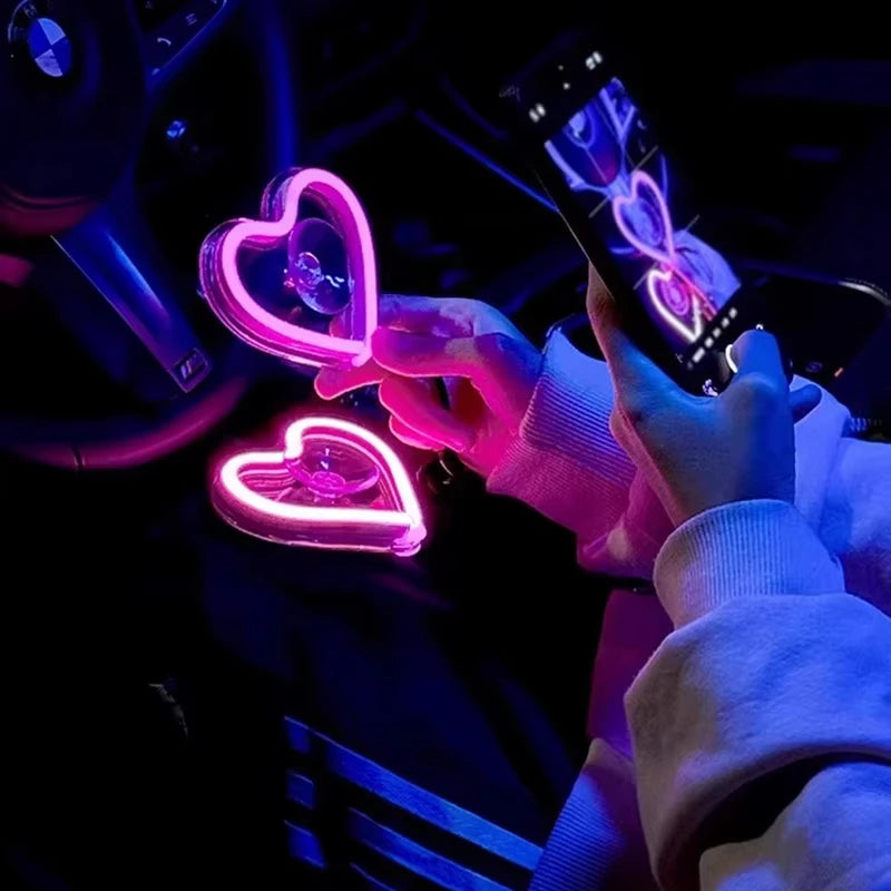 LED Heart Car Window Atmosphere Light