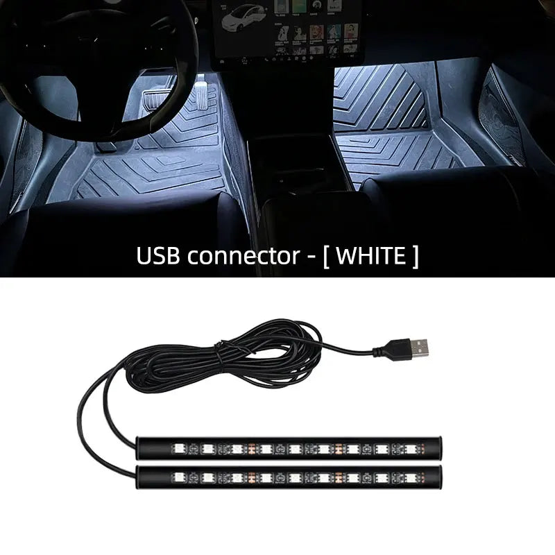 LED Car Interior Ambient Foot Strip Light Kit Backlight 5V USB