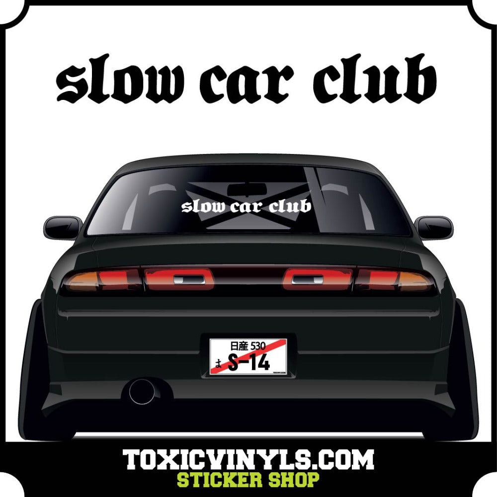 slow car club large rear window graphic