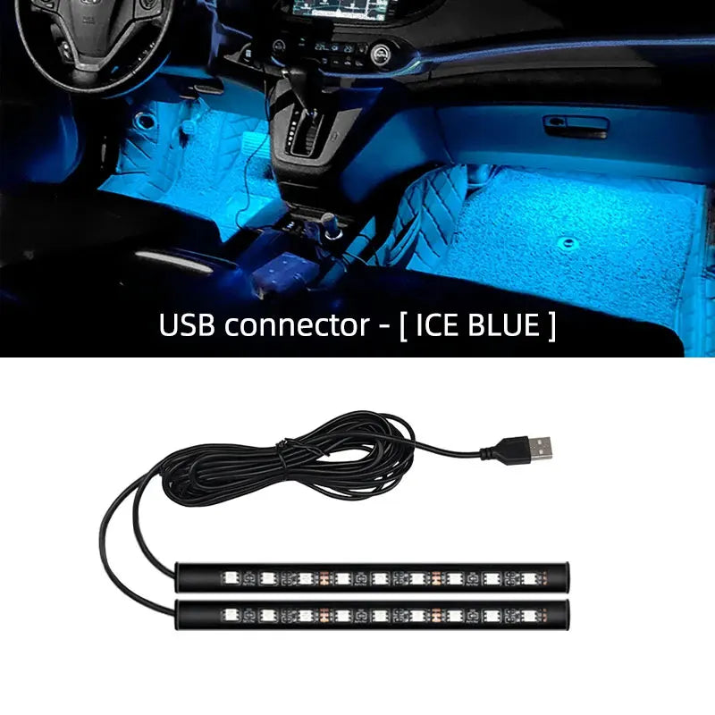 LED Car Interior Ambient Foot Strip Light Kit Backlight 5V USB