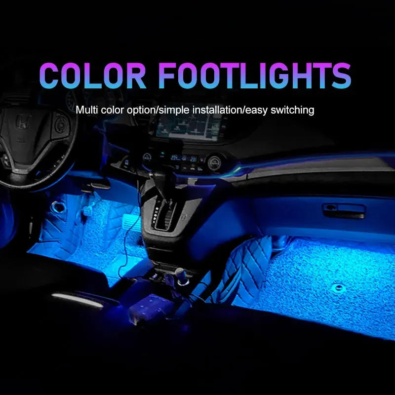 LED Car Interior Ambient Foot Strip Light Kit Backlight 5V USB