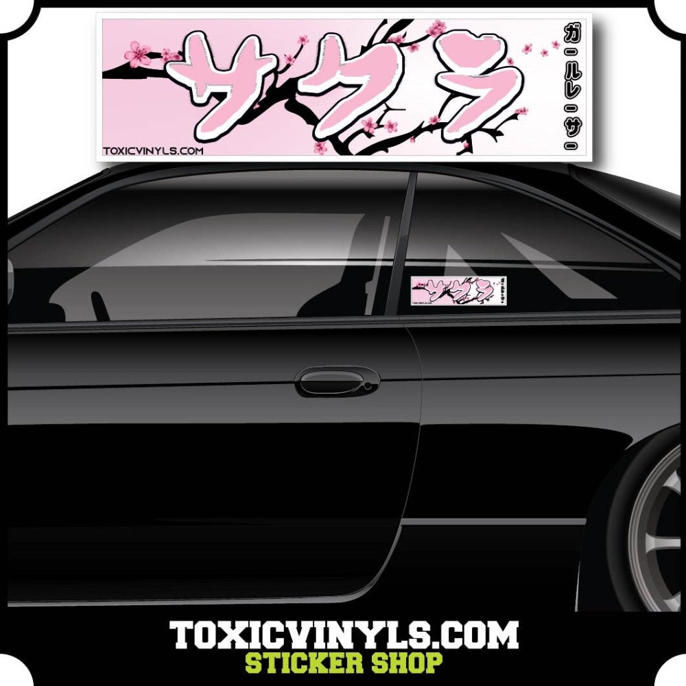 Sakura premium JDM SLap Sticker with cherry blossom branch