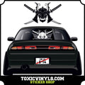 JDM Samurai with katana swords large rear window graphic