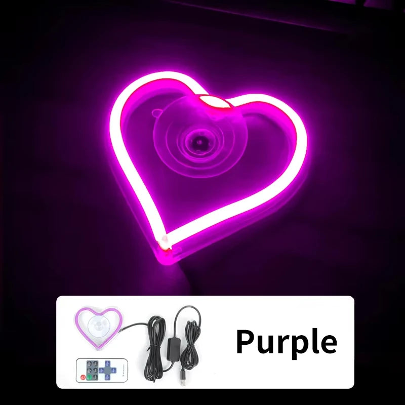LED Heart Car Window Atmosphere Light