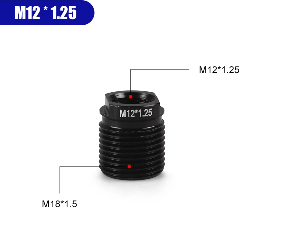 Aluminium gear knob thread adapters M12x1.25