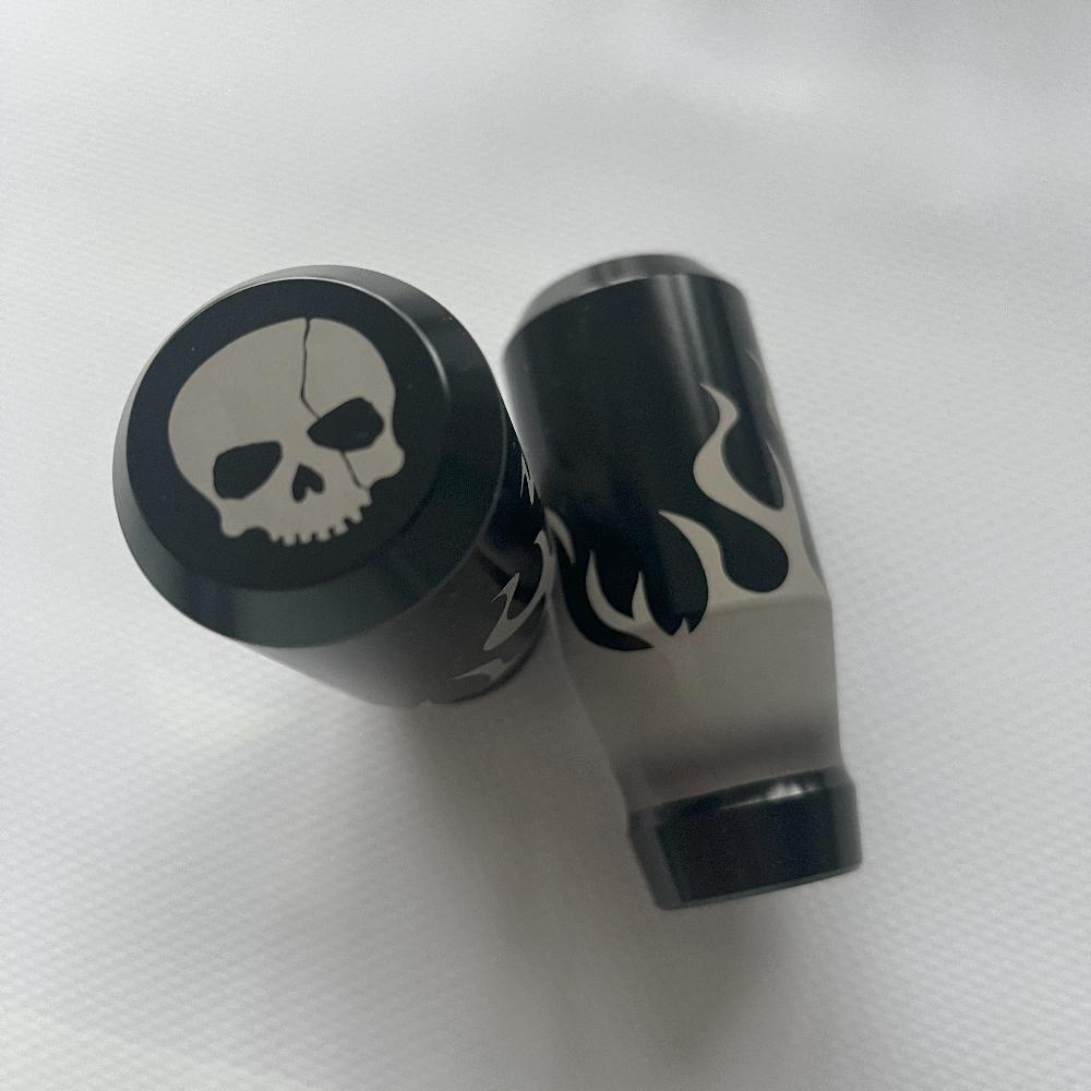JDM flames engraved small gear knob gear shift black