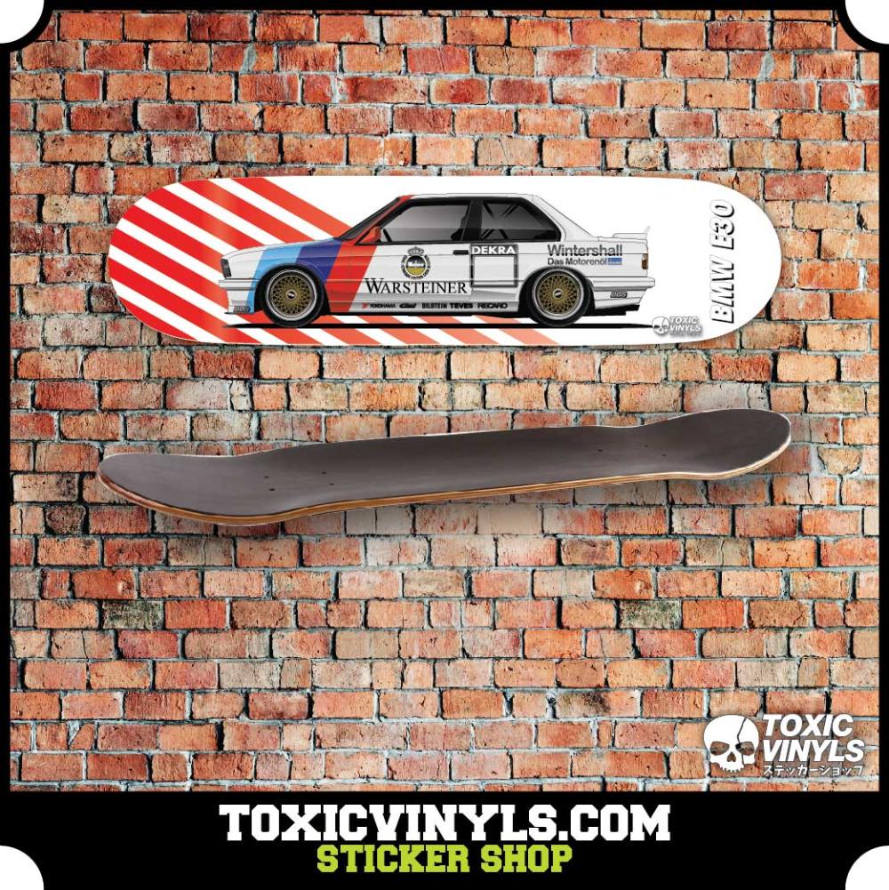BMW E30 M3 race car skate deck wall decor