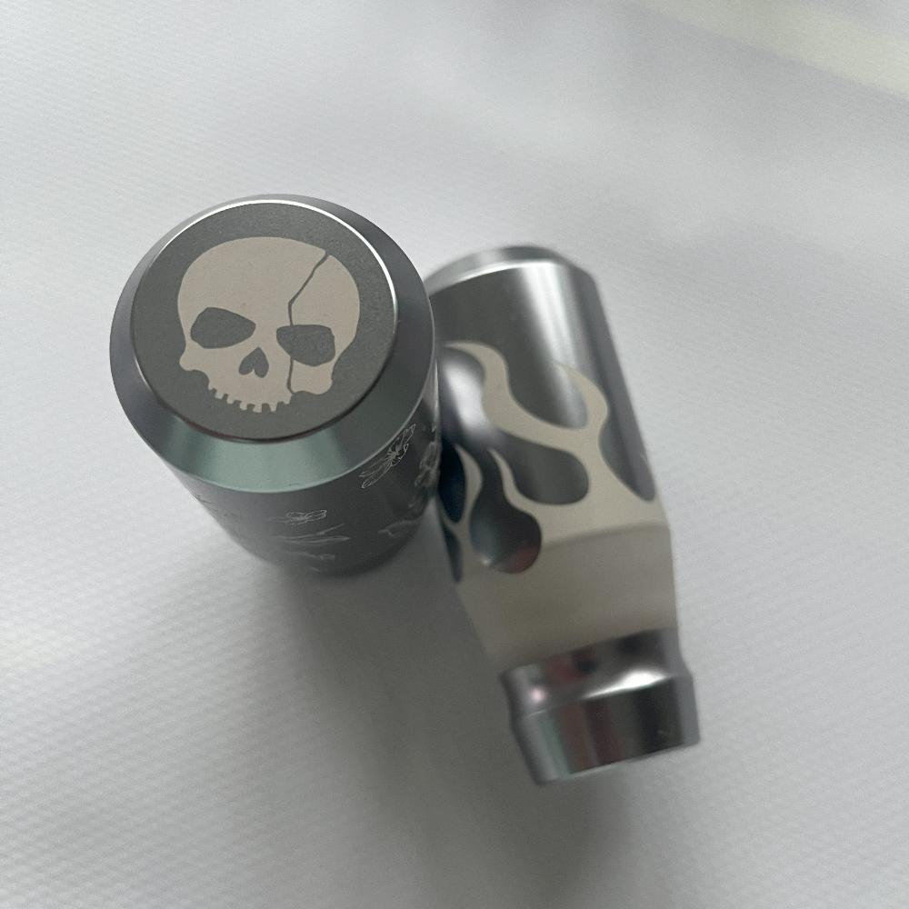 JDM flames engraved small gear knob gear stick  grey