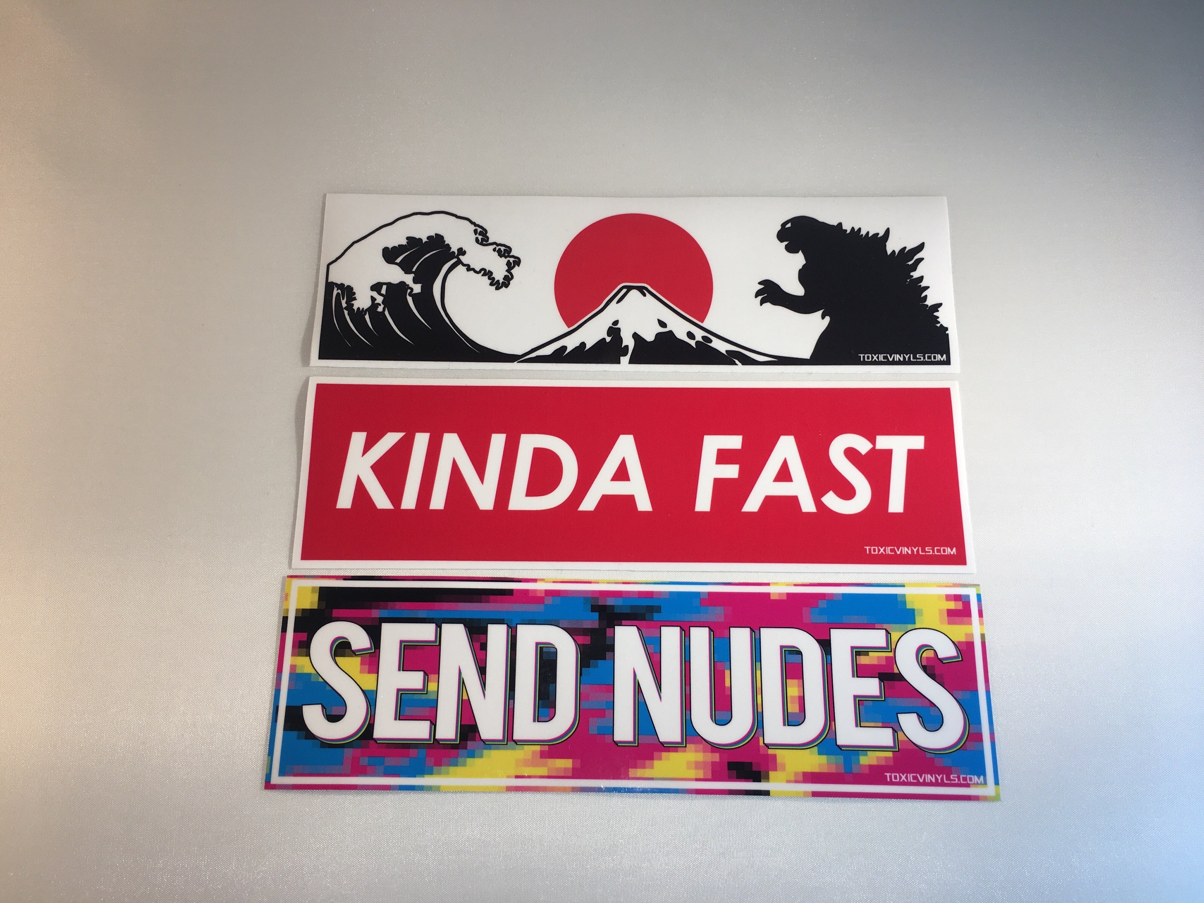 Godzilla, Kinda Fast & Send Nudes Slap Stickers Pack