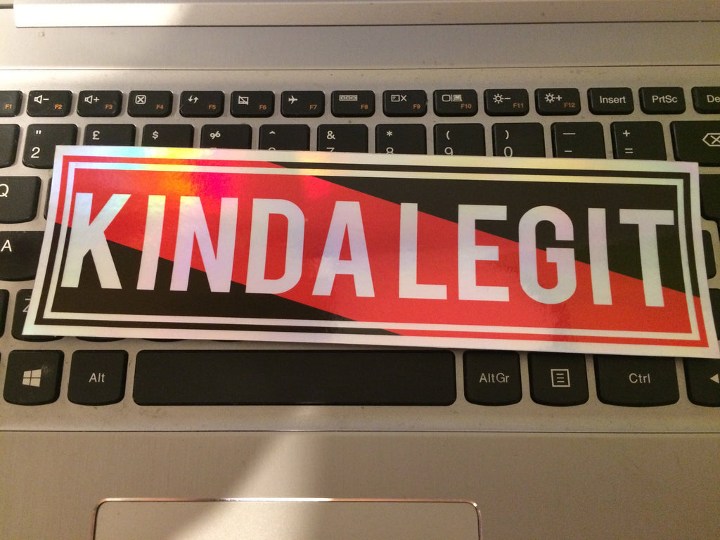KINDA LEGIT Oilslick chrome Slap Sticker