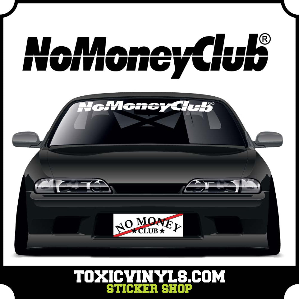 NO MONEY CLUB LARGE WINDSCREEN CAR STICKER