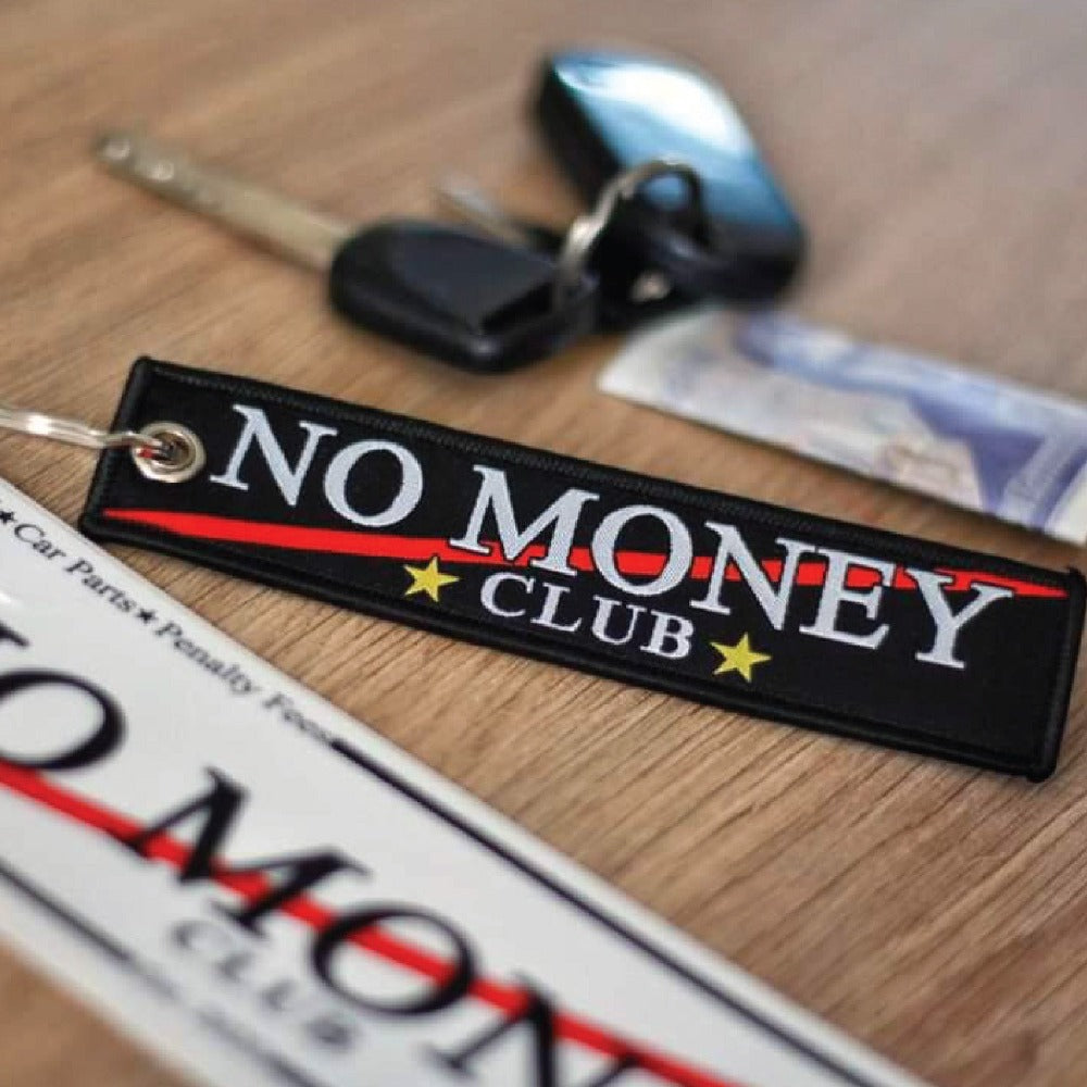 No Money Club black keyring keychain key -tag key clip