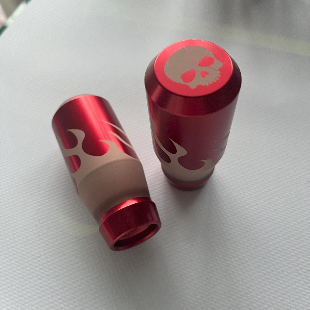 JDM flames engraved small gear knob gear stick red jdm Gear shift