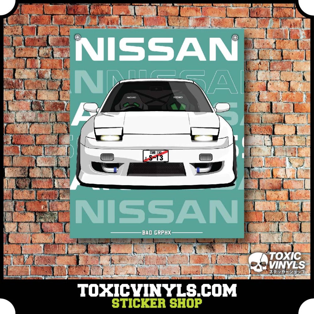 JDM Workshop Banner of Nissan S13 sx180 