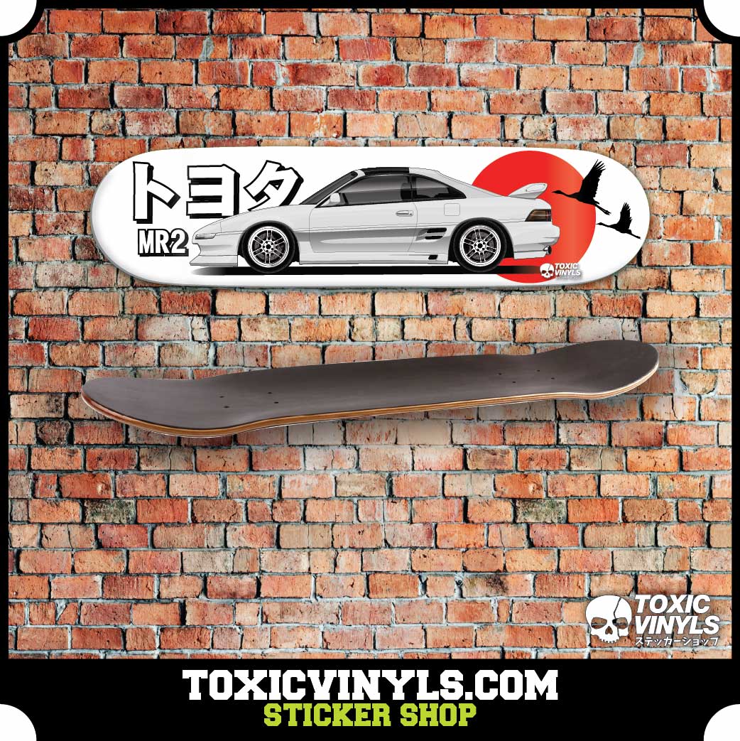 Premium JDM skate deck Toyota MR2 white