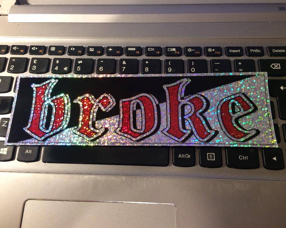 BROKE Sparkle Slap Sticker