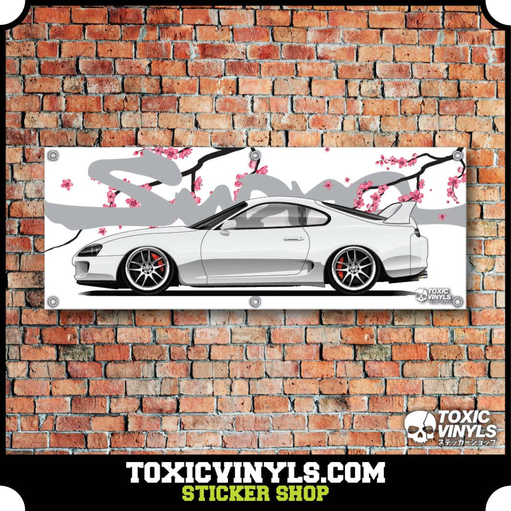 Toyota supra JDM workshop banner hite