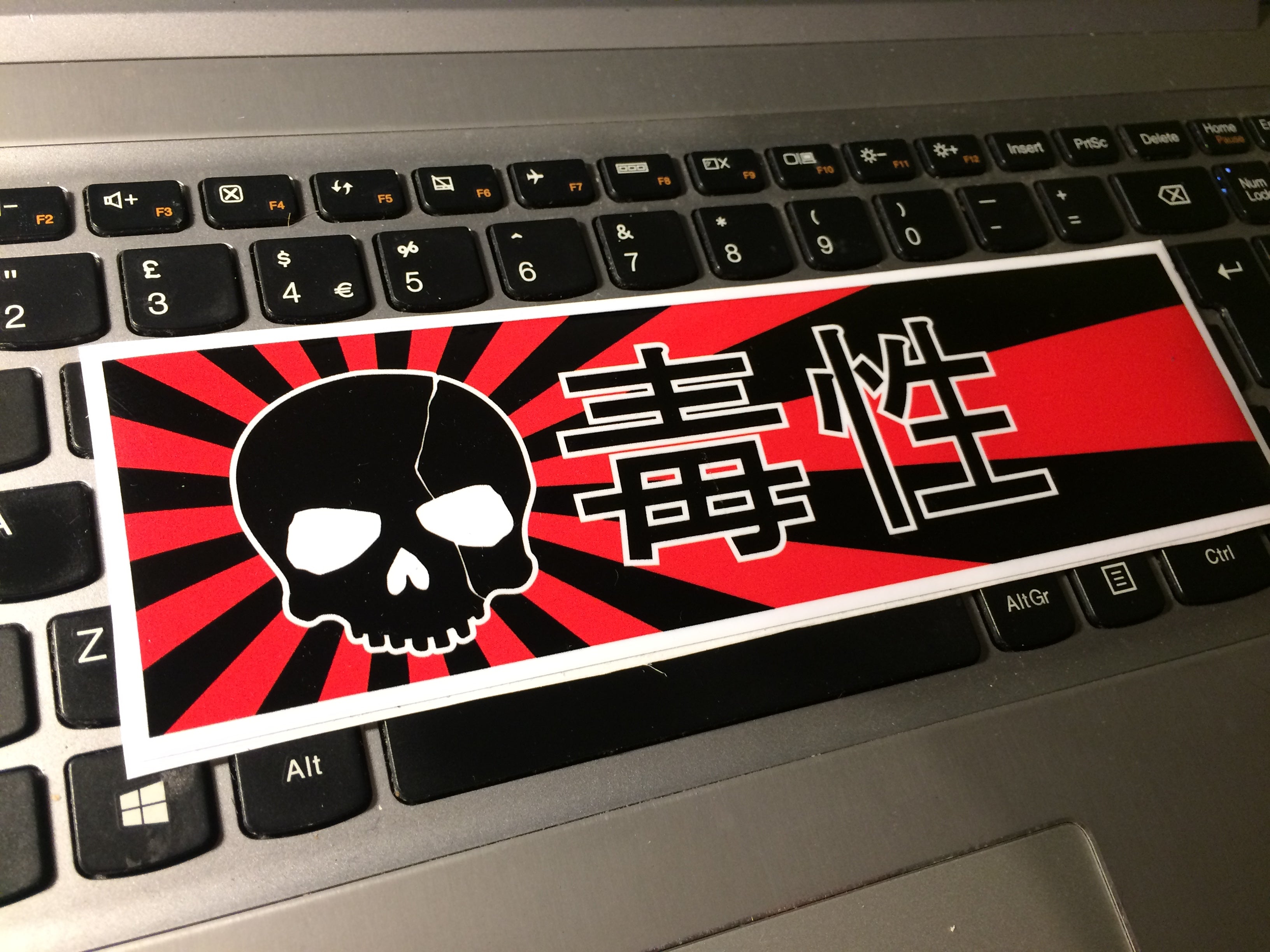 TOXIC Sunrise skull JDM Slap Sticker